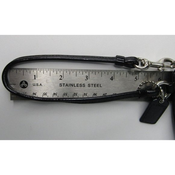 Vintage Coach Poppy Black And Silver Wristlet Purse 6" - Picture 11 of 12